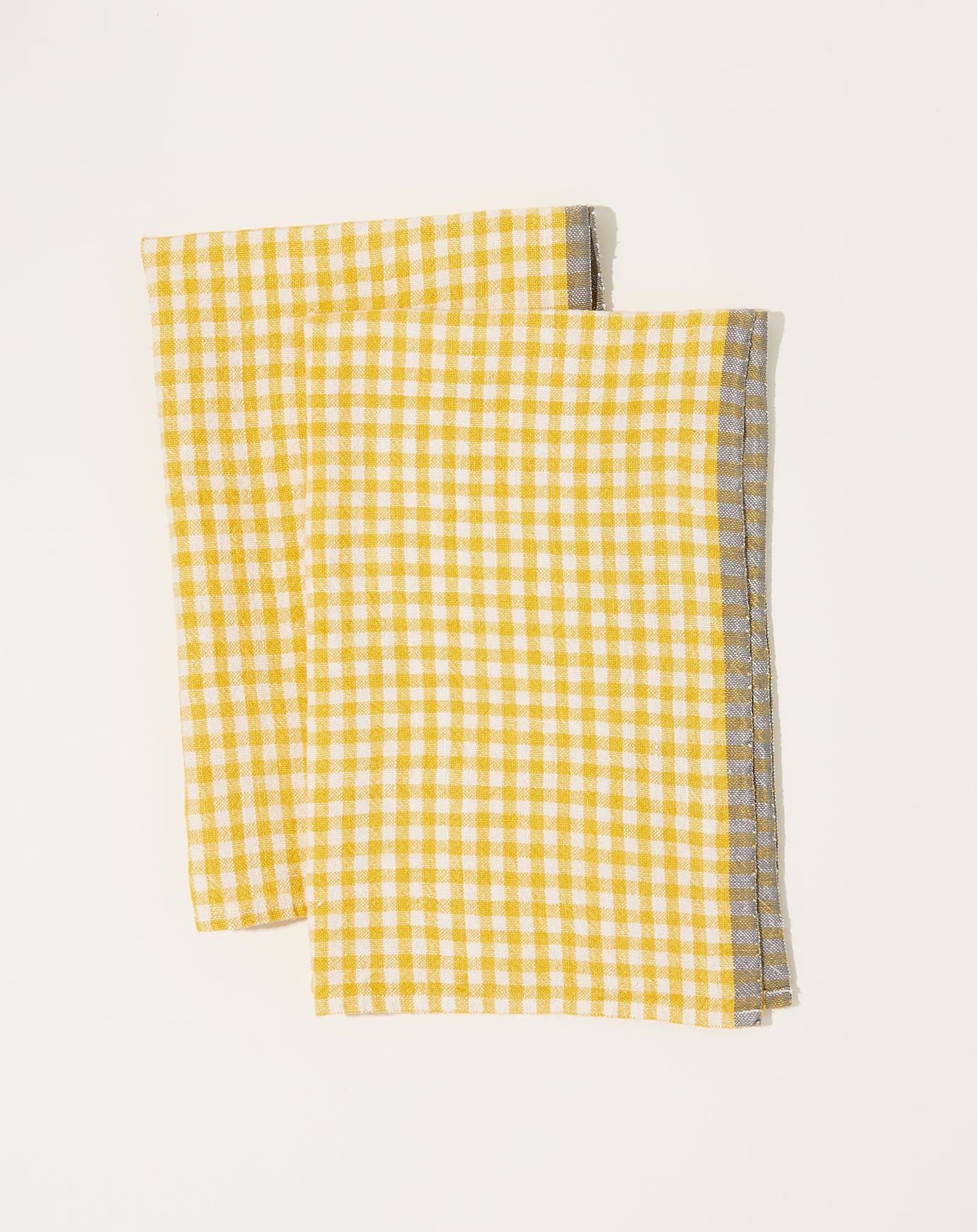 Caravan Two-Tone Gingham Towels in Dijon & Grey, Set of 2