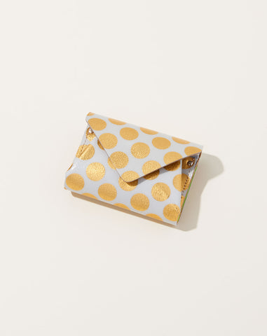 Clear Dot Compact Wallet in Gold & Neon