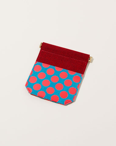 Ecology Leather Mini Pouch in Neon Red