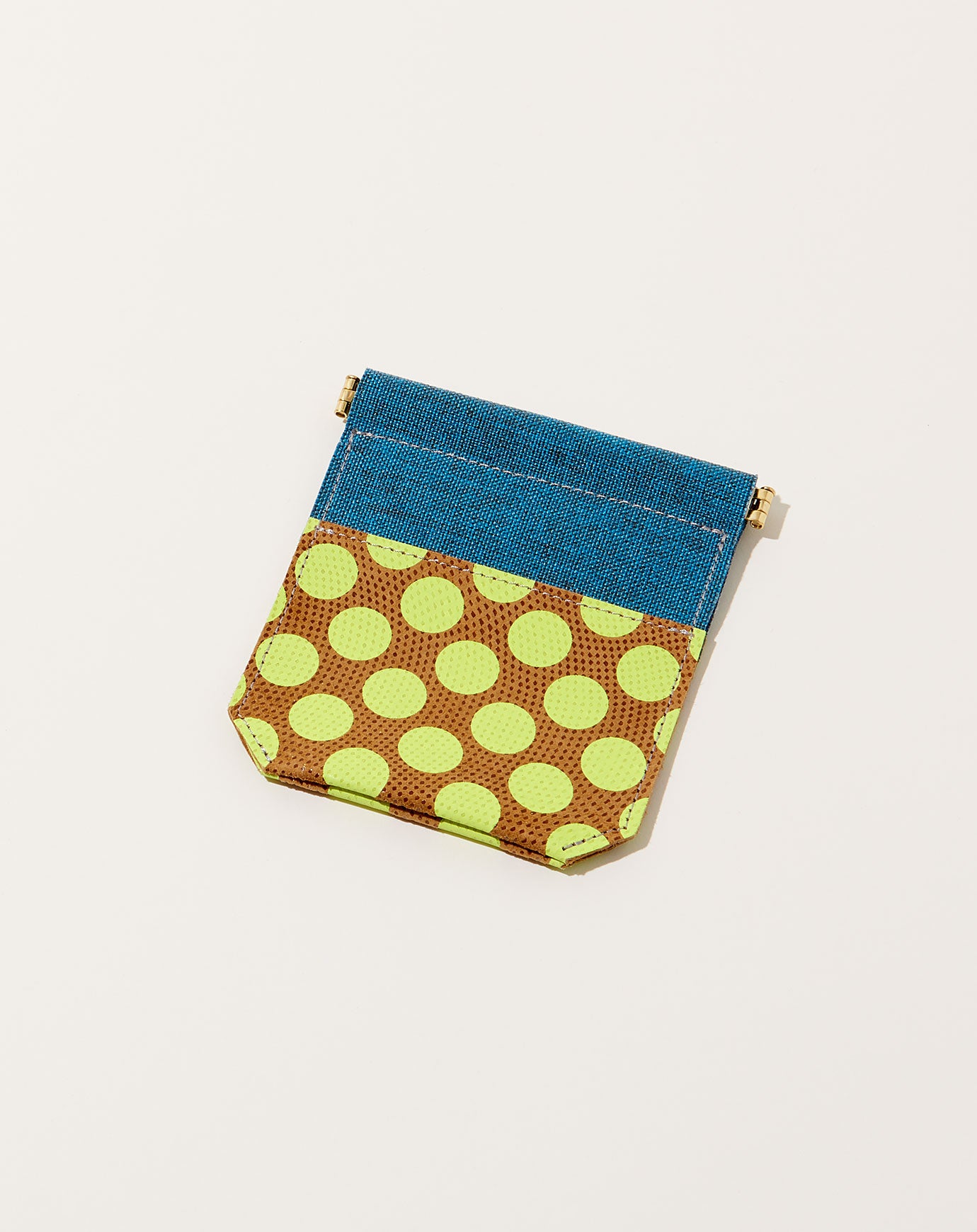 Carmine Ecology Leather Mini Pouch in Neon Yellow