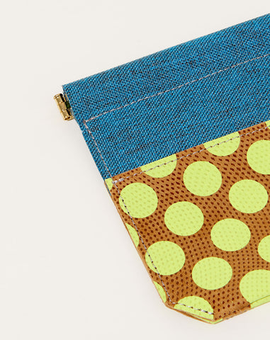 Ecology Leather Mini Pouch in Neon Yellow