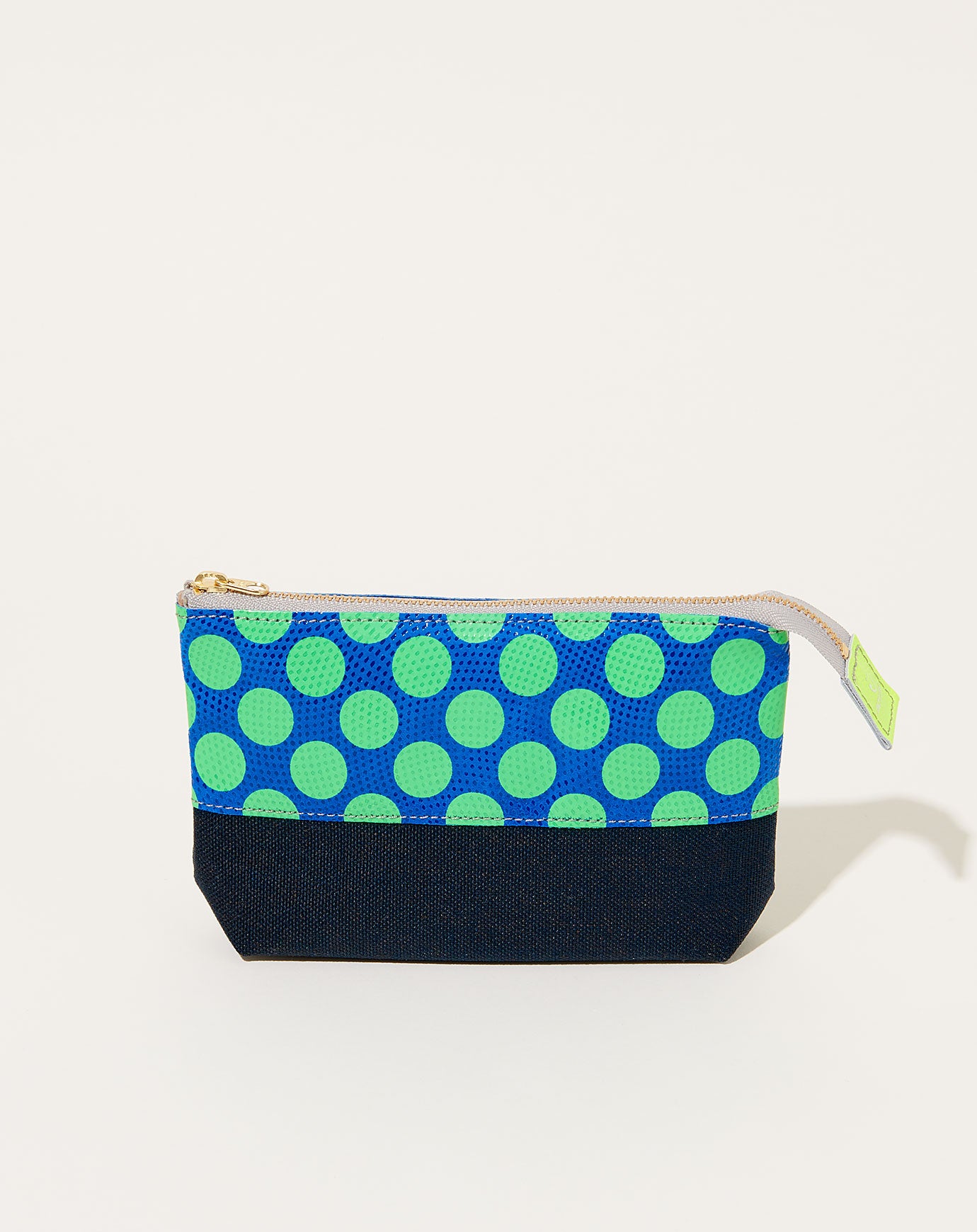 Carmine Ecology Leather Pouch in Neon Green