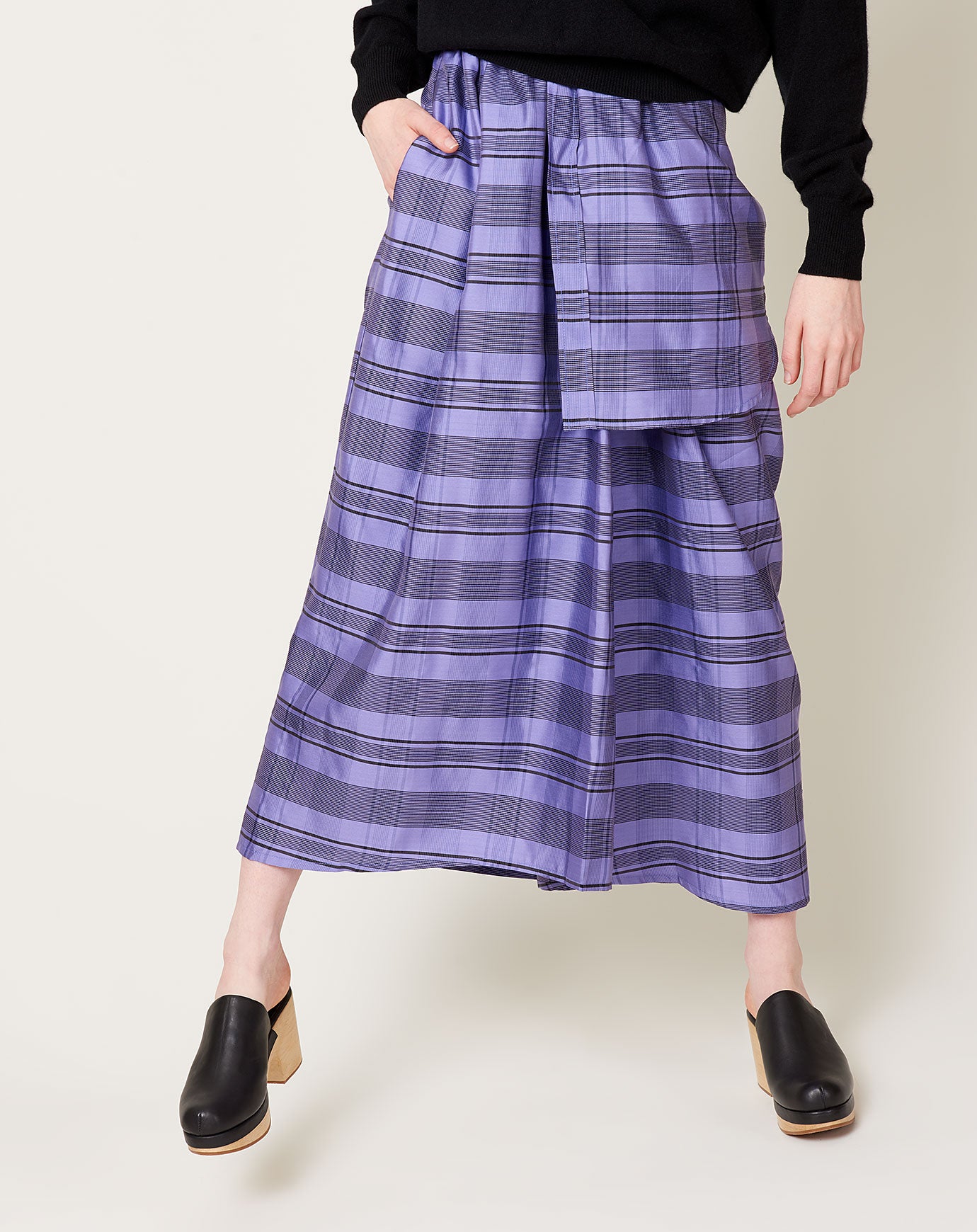 Christian Wijnants Sajka Skirt in Purple Check
