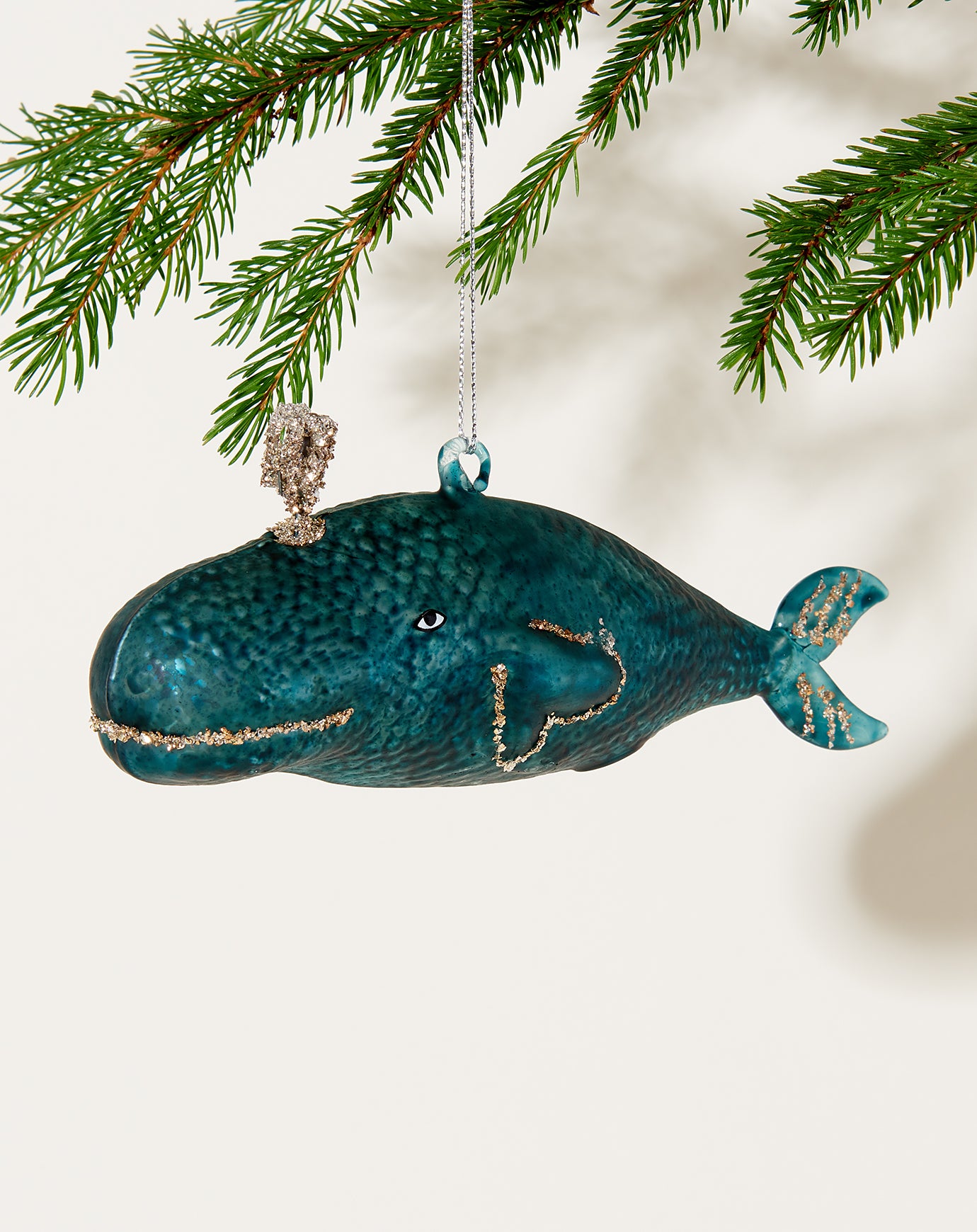 Cody Foster Victorian Whale Ornament in Dark Blue