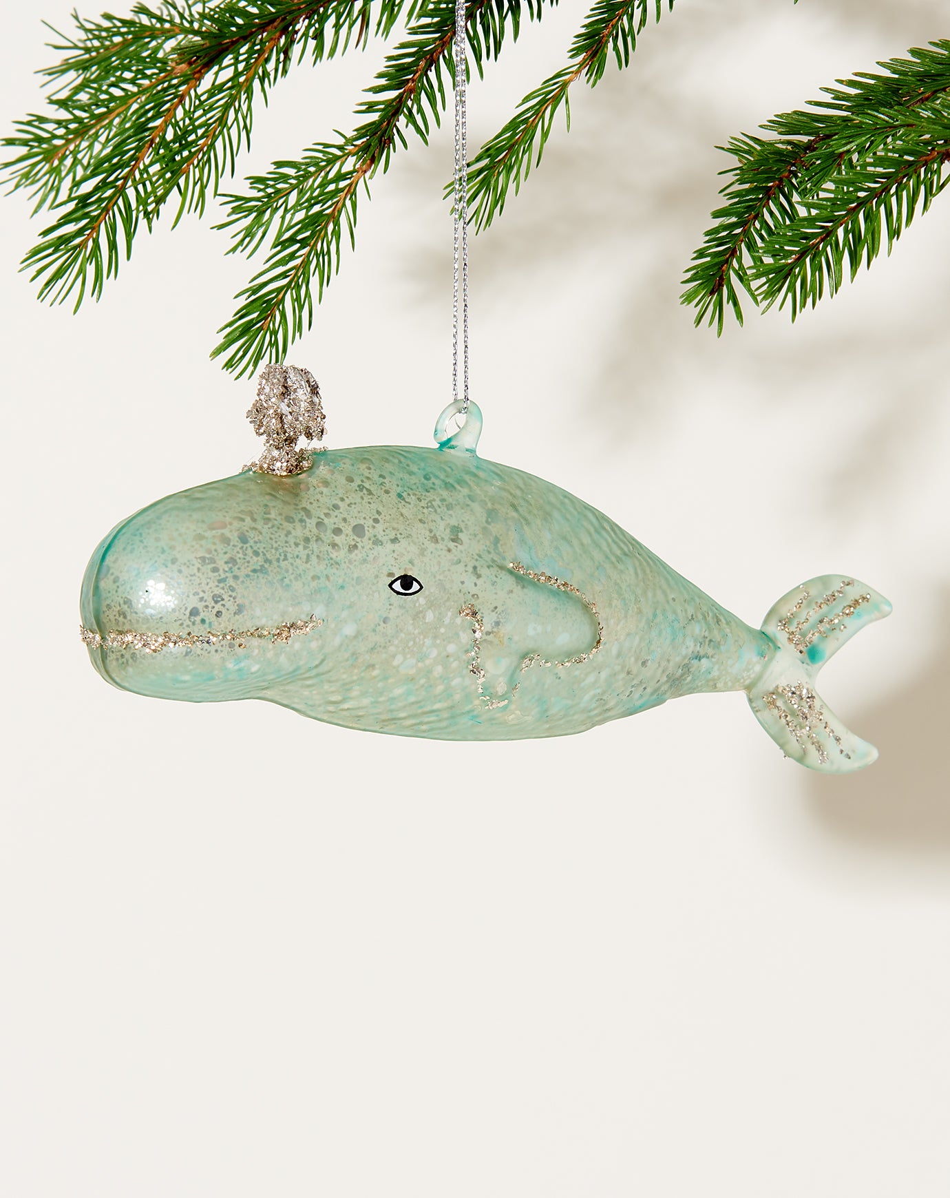 Cody Foster Victorian Whale Ornament in Light Blue