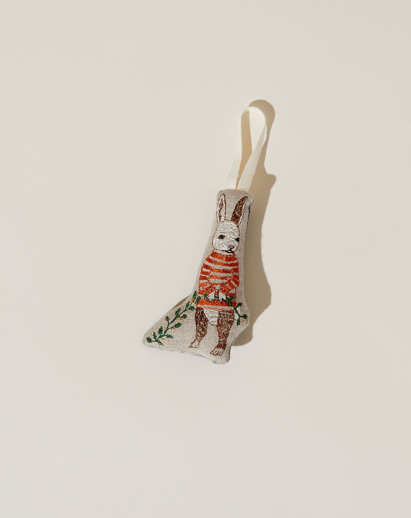 Coral & Tusk Bunny with Holly Ornament