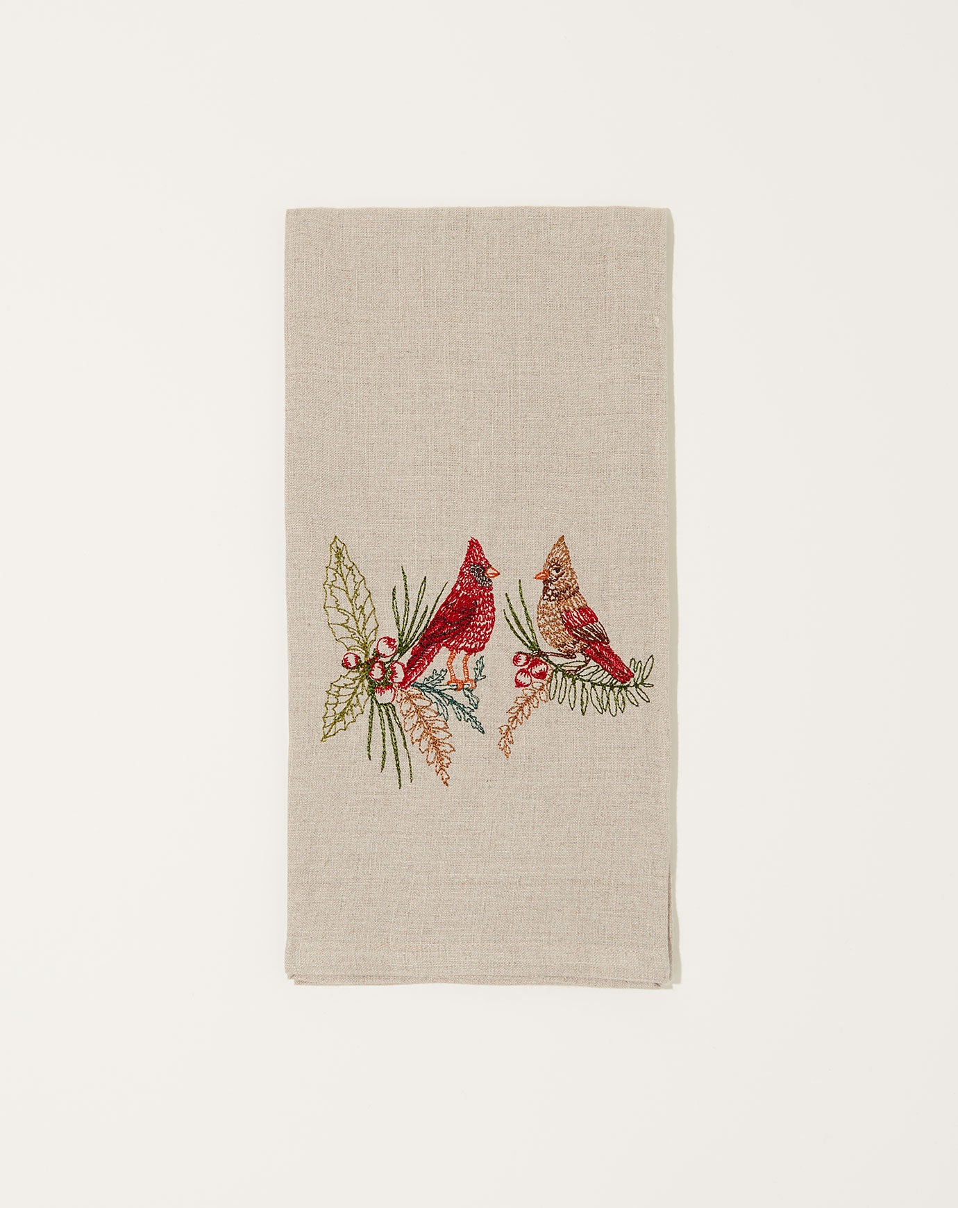 Coral & Tusk Christmas Cardinals Tea Towel