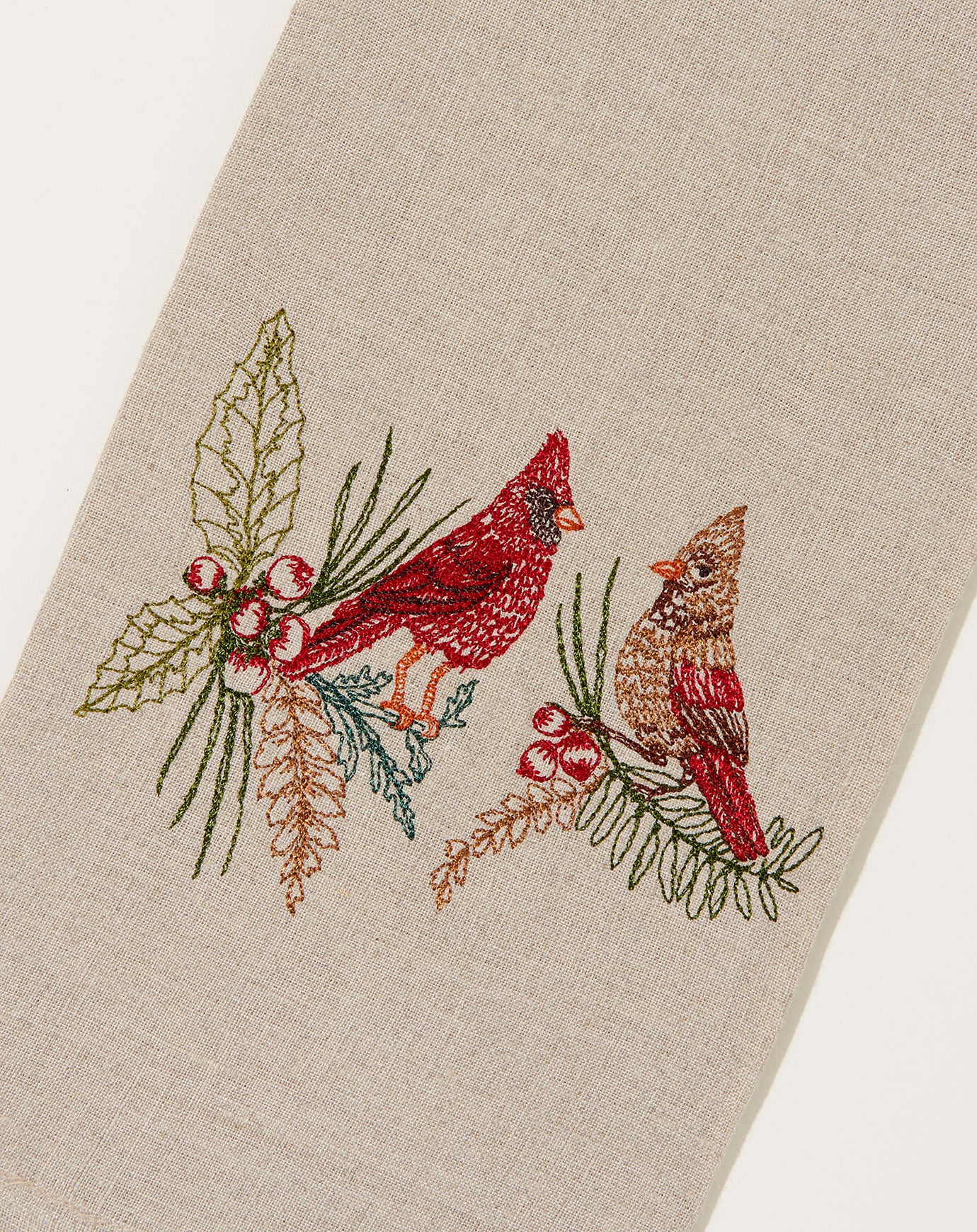 Coral & Tusk Christmas Cardinals Tea Towel