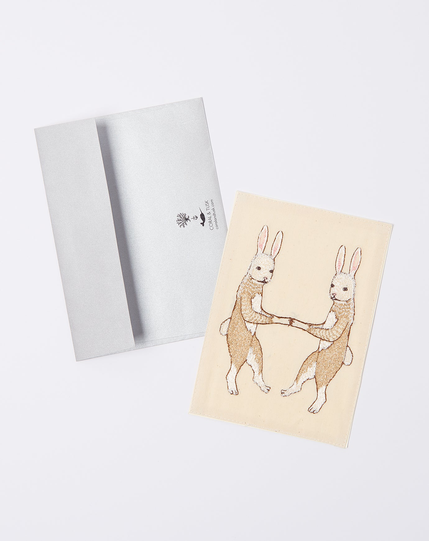 Coral & Tusk Embroidered Bunny Love Card