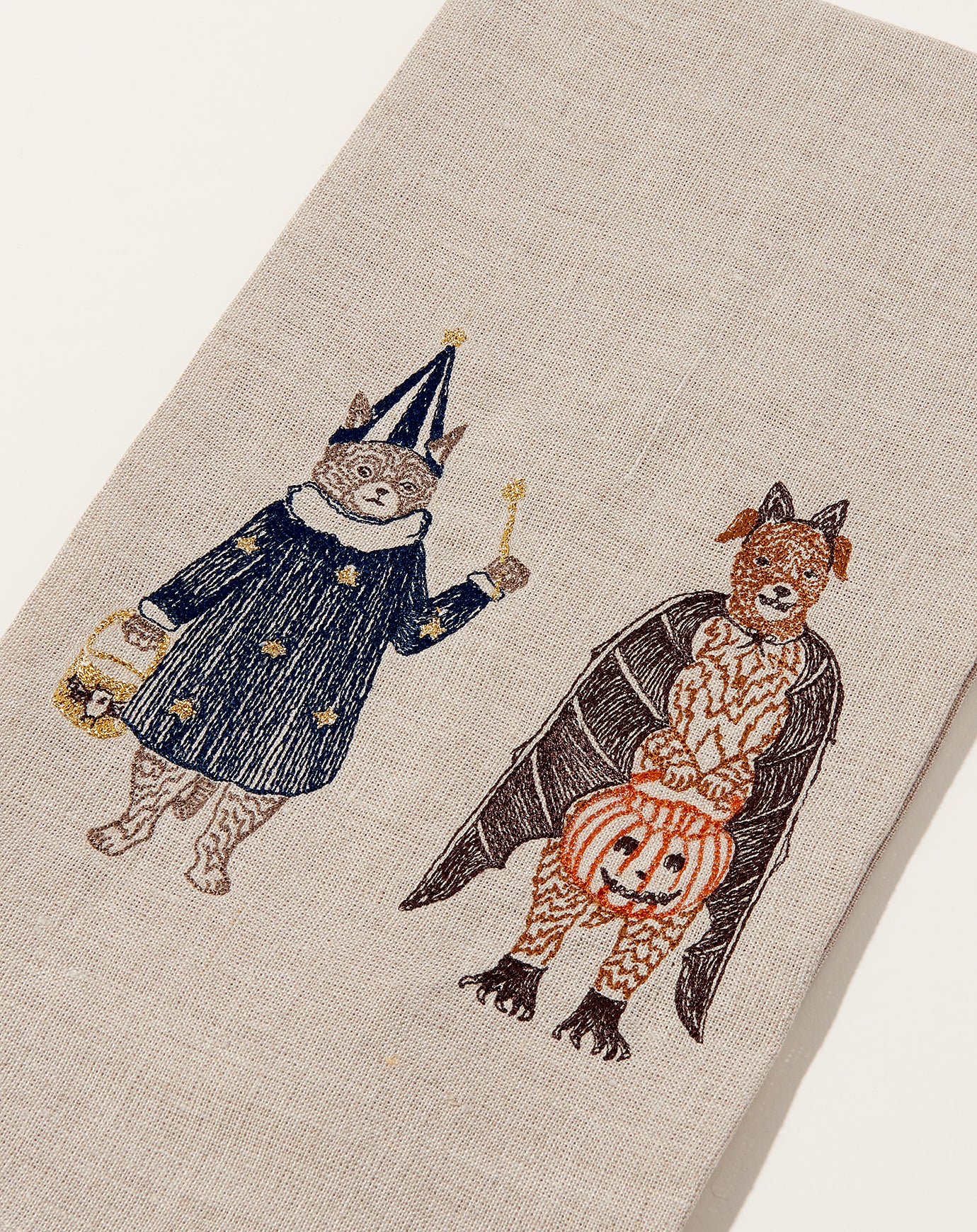Coral & Tusk Halloween Cat and Dog Tea Towel