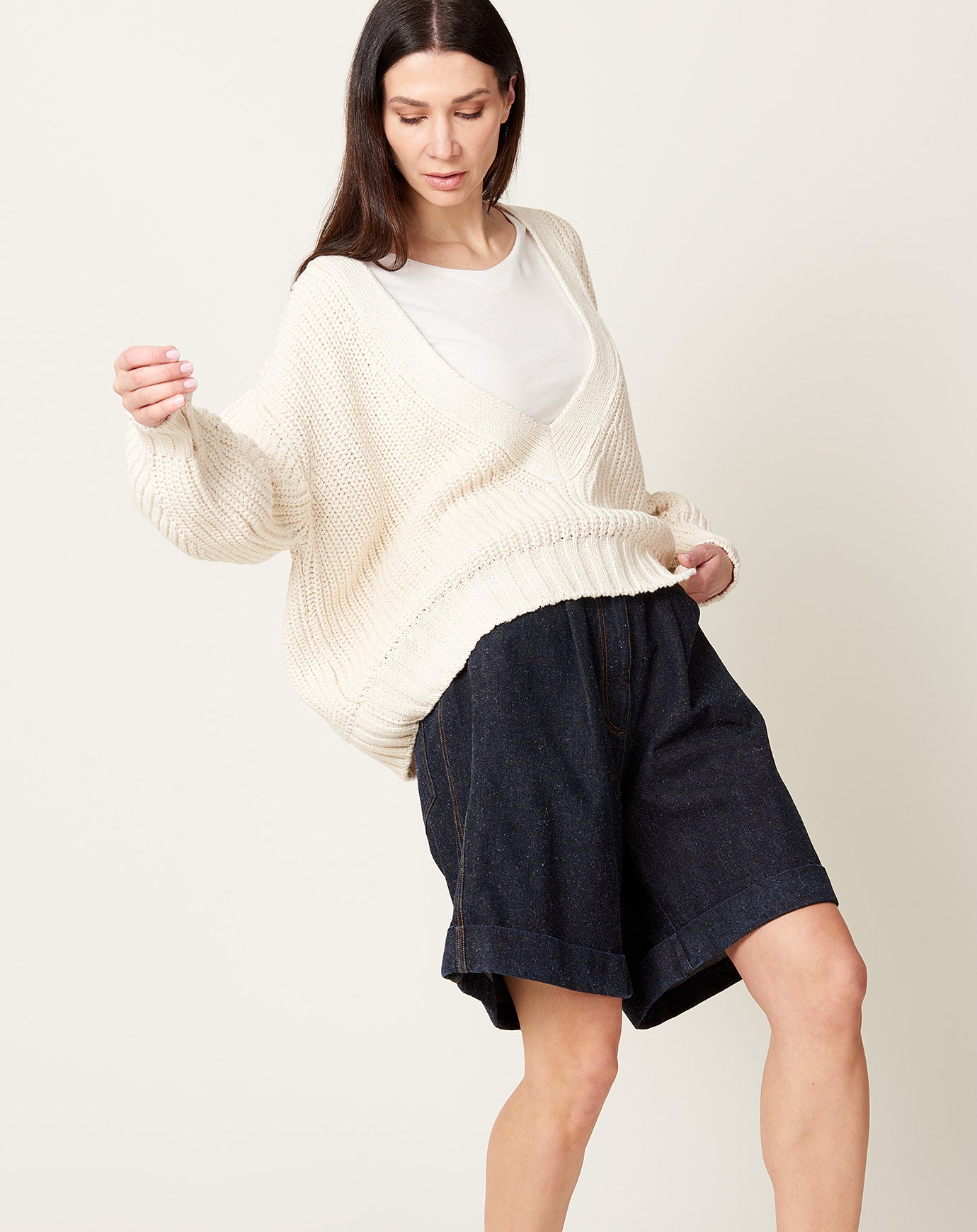 Cordera Cotton Sweater in Natural