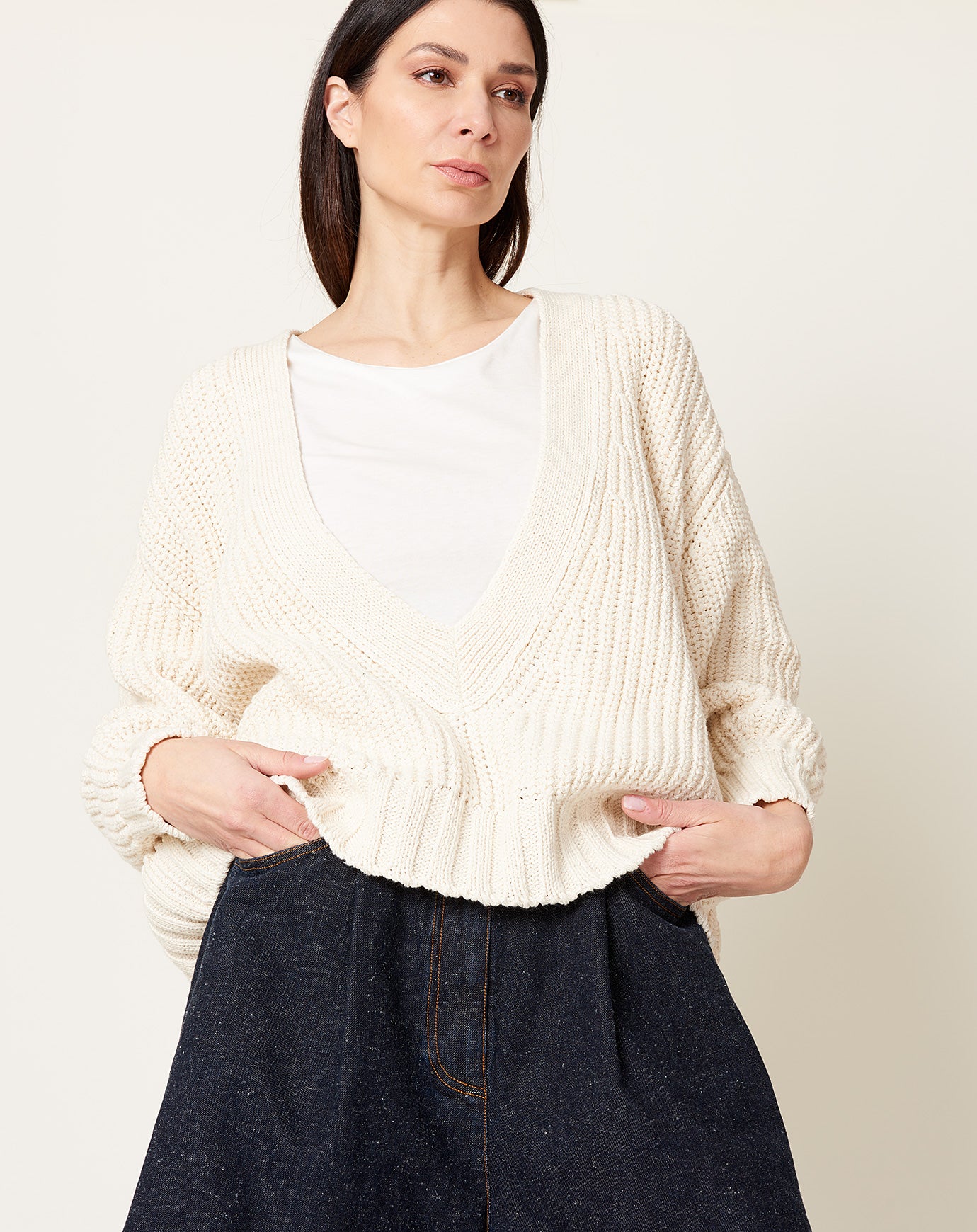 Cordera Cotton Sweater in Natural
