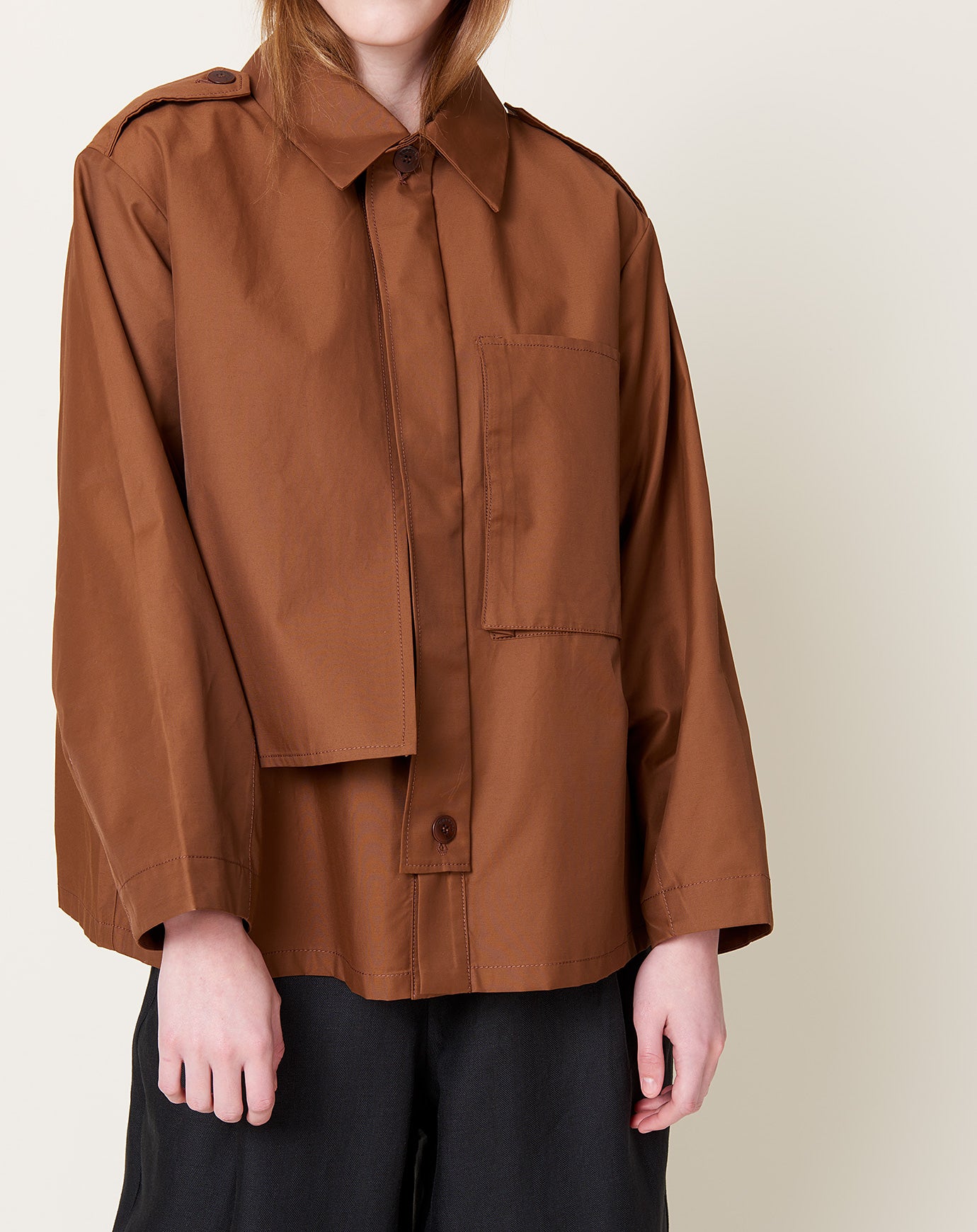 Cordera Utility Trench Jacket in Brown