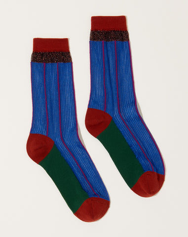 Stripes Viscosa Socks in Blue