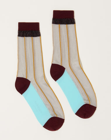 Stripes Viscosa Socks in Ivory