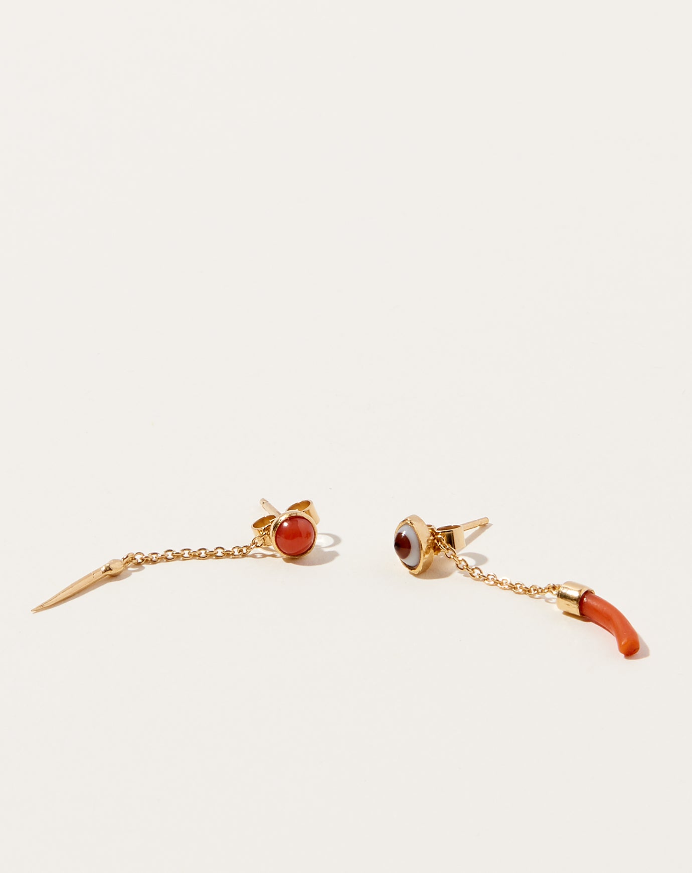 Grainne Mismatched Chain Stud Earrings