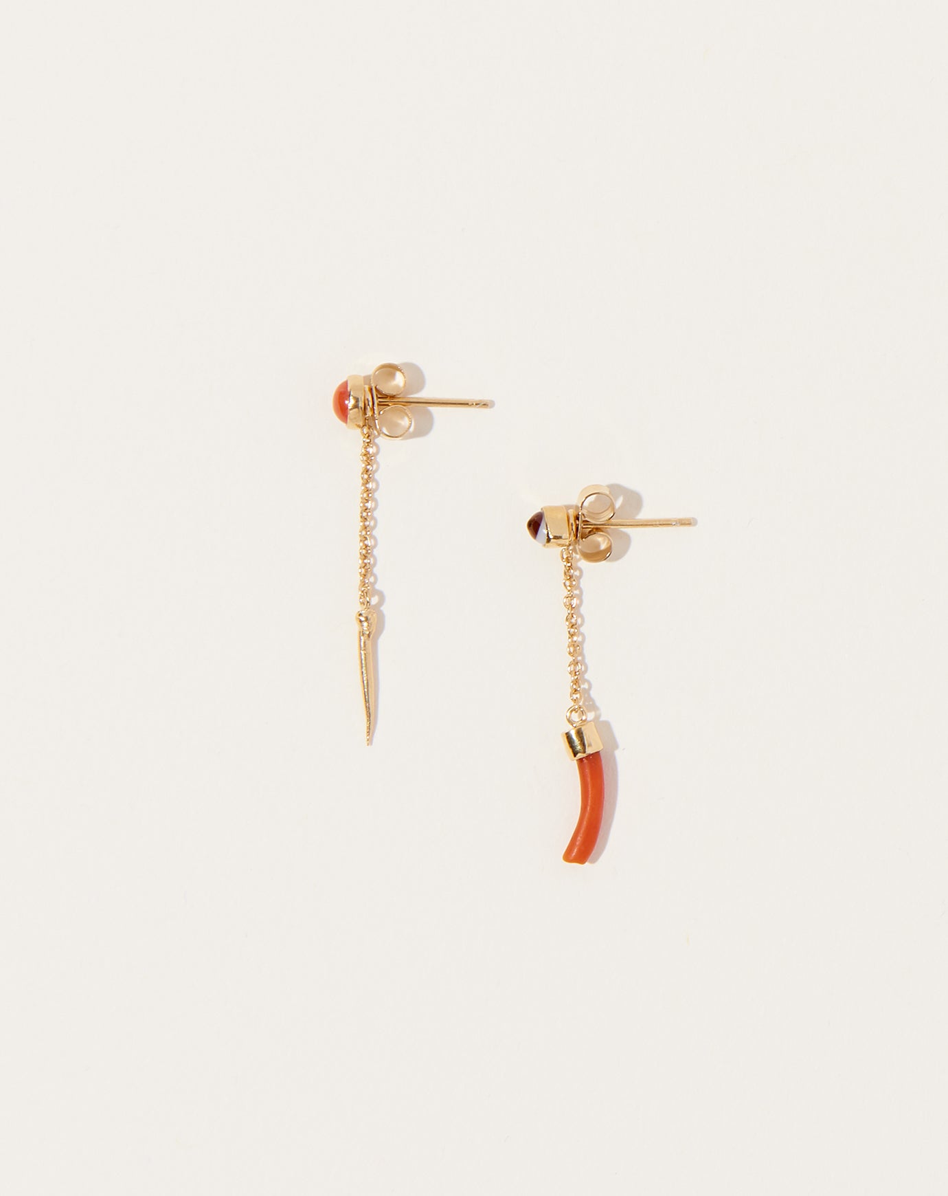 Grainne Mismatched Chain Stud Earrings