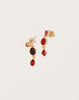 Grainne Morton Garnet Three Charm Moving Drop Earrings