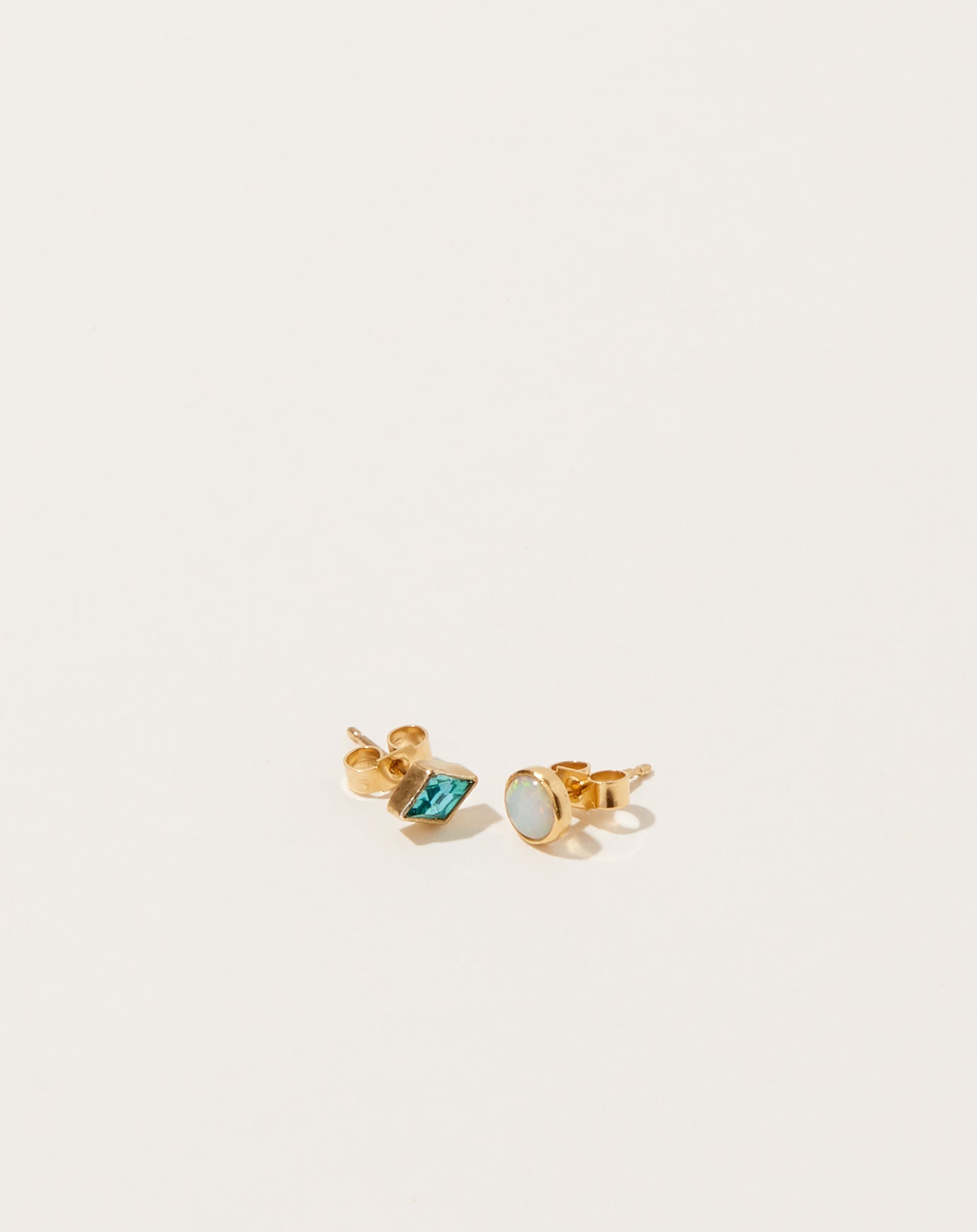 Grainne Morton Mismatched Opal and Rhinestone Studs