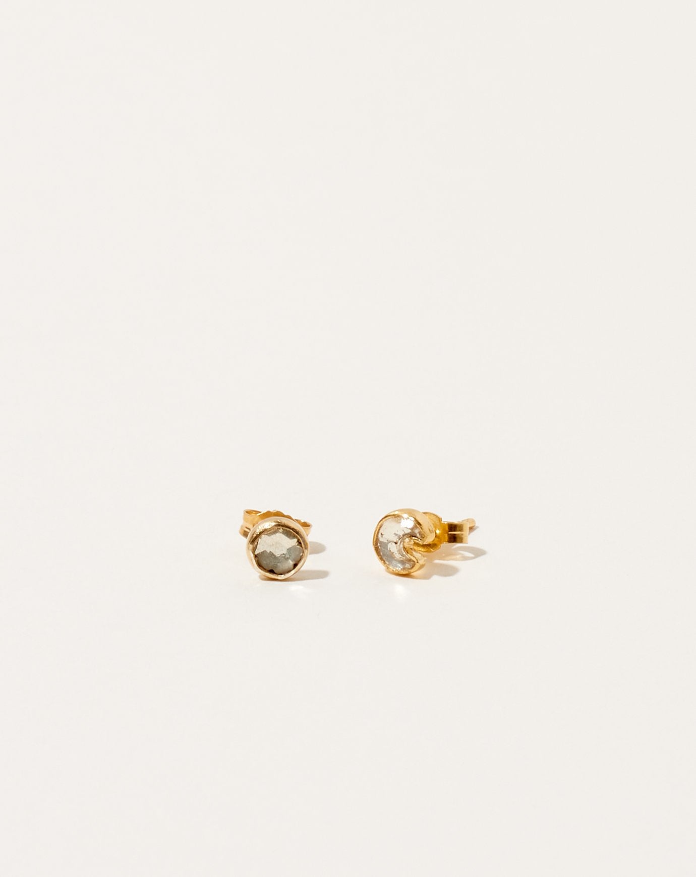 Grainne Morton Mismatched Tiny Flower and Moon Studs