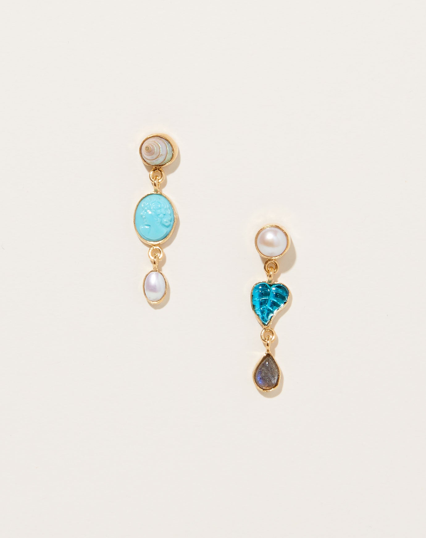 Grainne Morton Turquoise Three Charm Moving Drop Earrings
