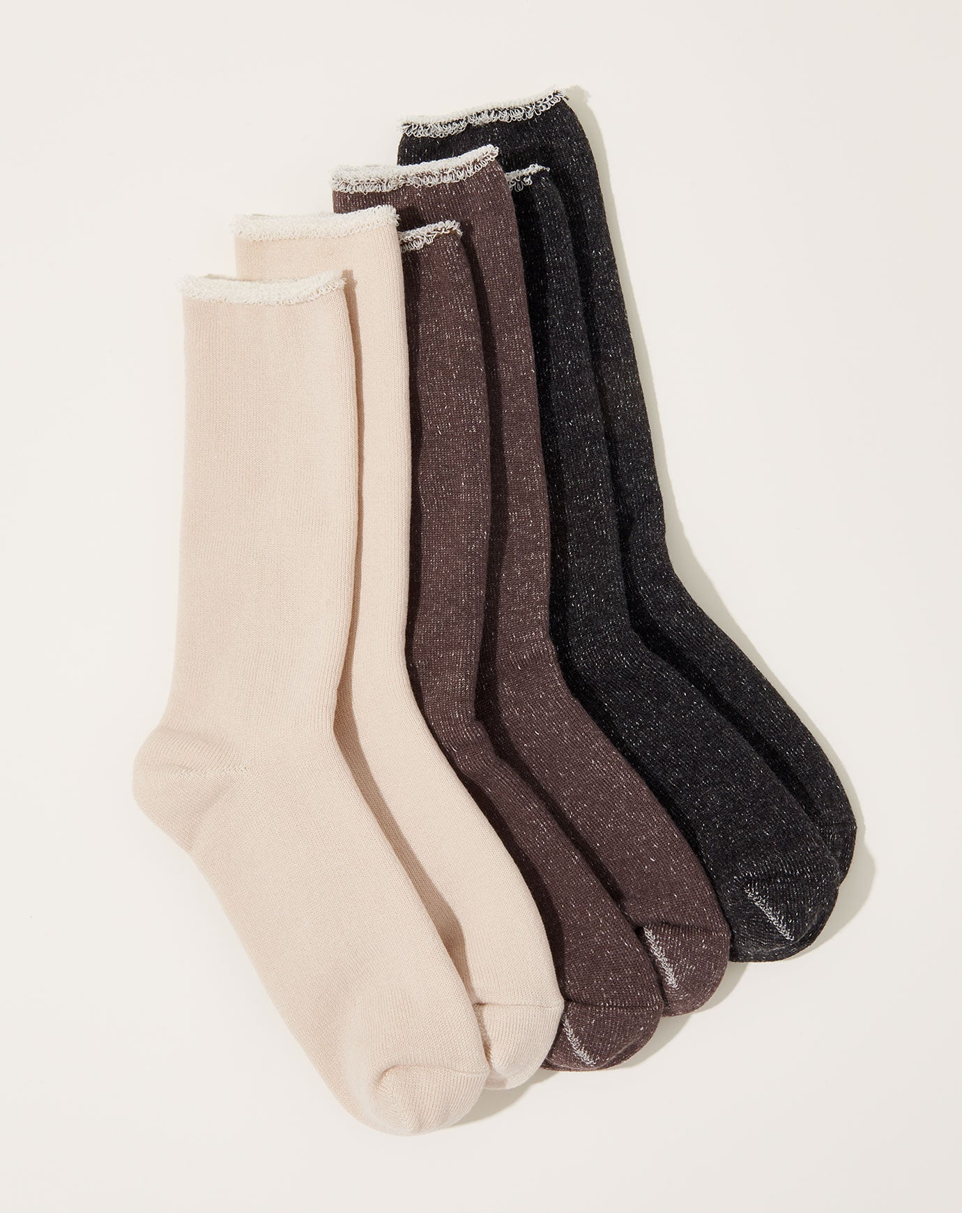 Hakne Cotton Wool Pile Socks in Ecru