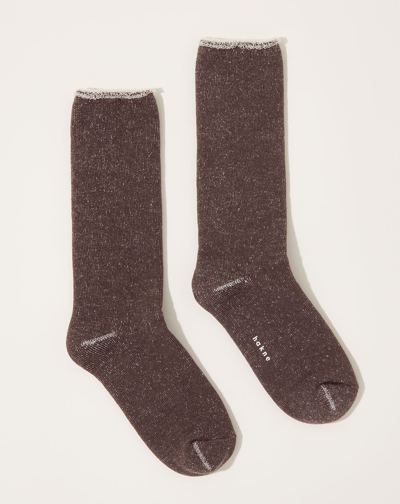 Hakne Cotton Wool Pile Socks in Mocha Brown