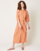 Henrik Vibskov Line Dress in Orange Checks