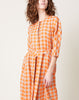 Henrik Vibskov Line Dress in Orange Checks