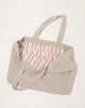 Ichi Antiquités Linen Tote in Natural and Red