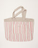 Ichi Antiquités Linen Tote in Natural and Red
