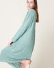 Ichi Antiquités Linen Knit Long Sleeve Dress in Green