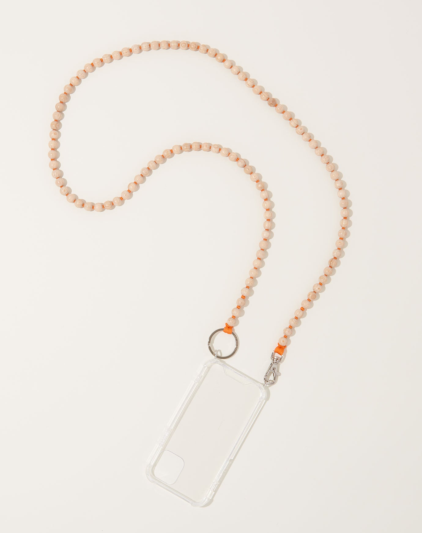 Ina Seifart Handykette iPhone Necklace in Natural on Orange