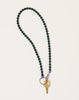 Ina Seifart Perlen Long Keyholder in Dark Green on Purple