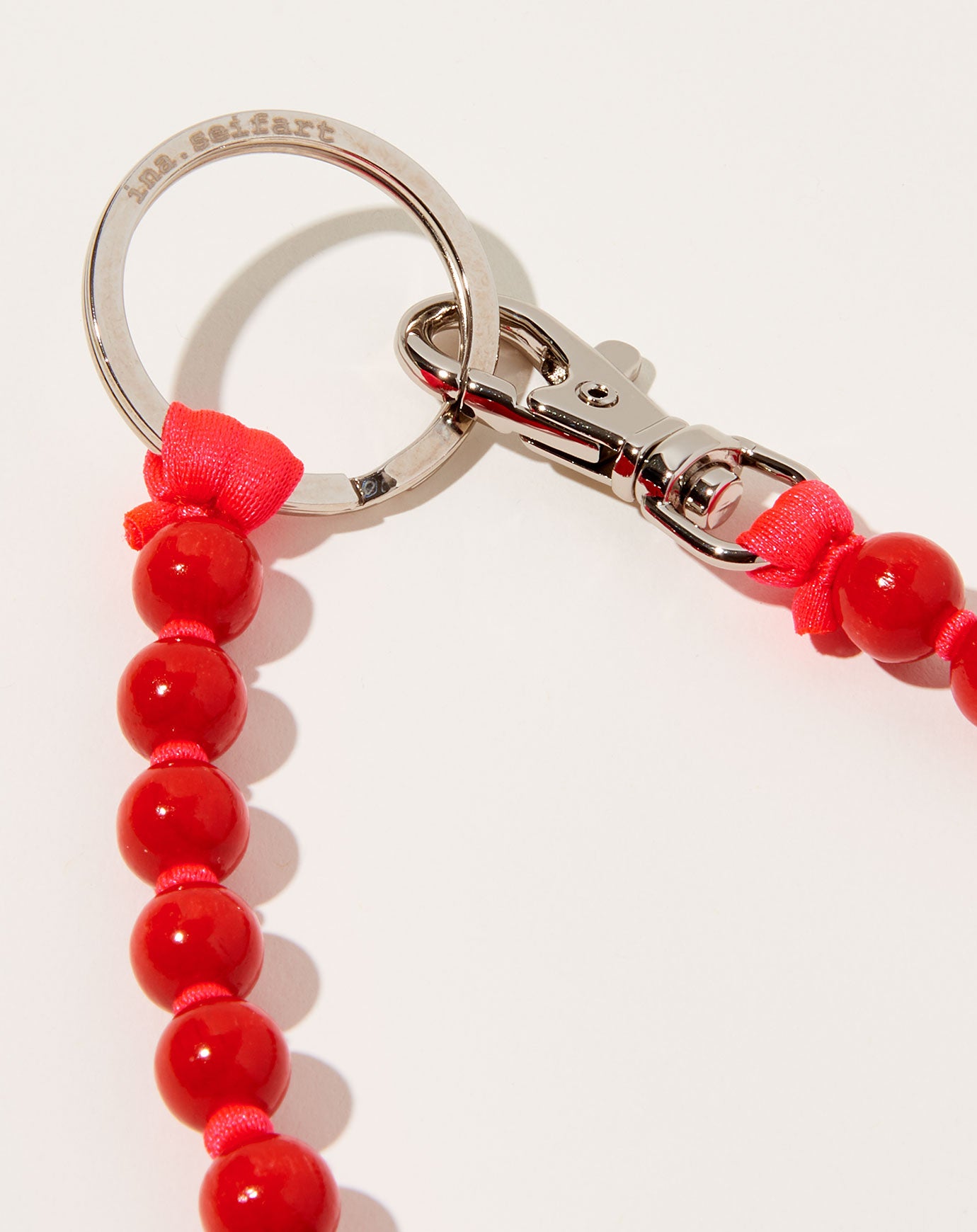Ina Seifart Perlen Long Keyholder in Red