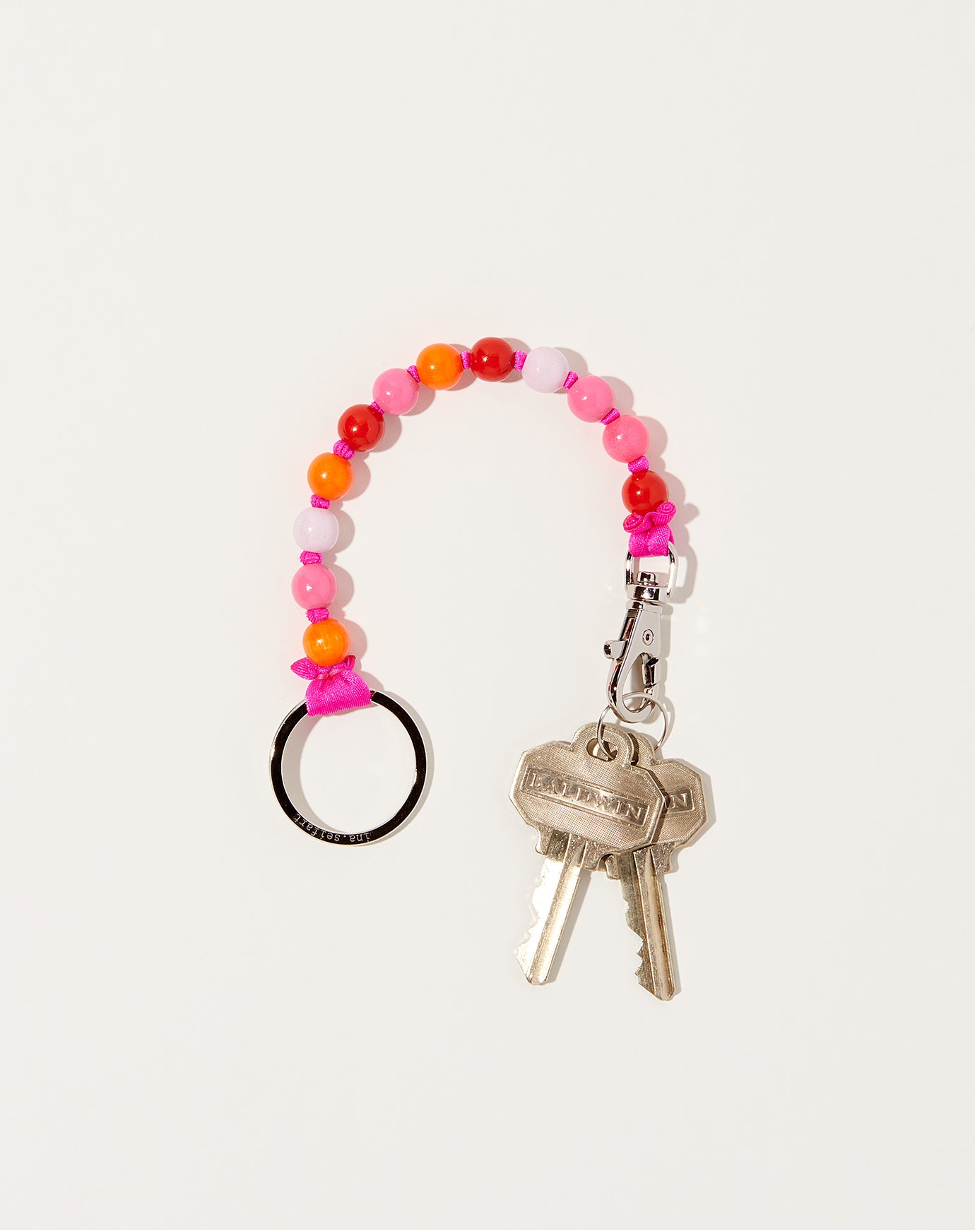 Ina Seifart Perlen Short Keyholder in Pink Mix