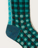 Kapital 144 Yarns Gingham Check See-Through Socks in Turquoise