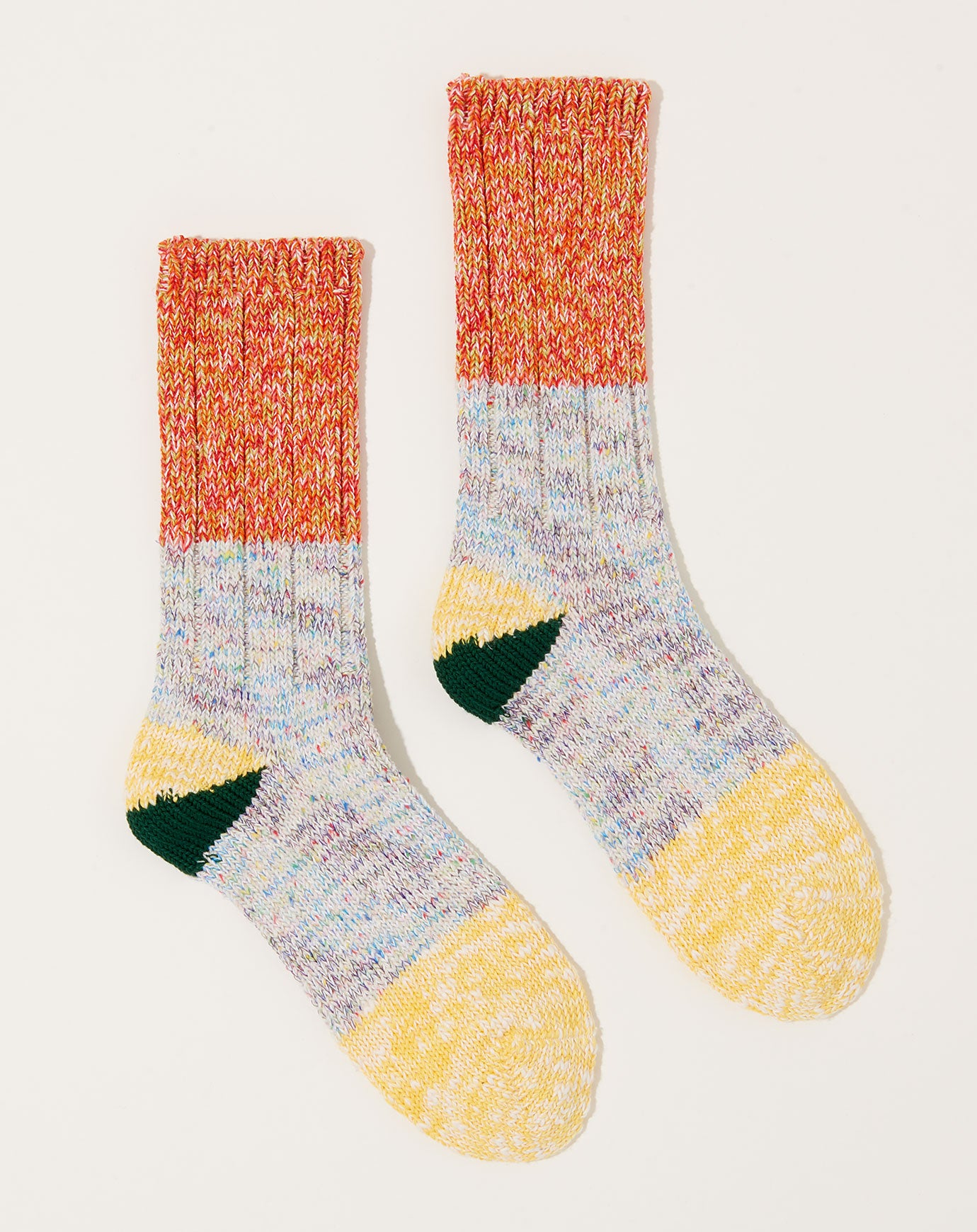 Kapital 56 Yarns 2 TONES HEEL Socks in Yellow