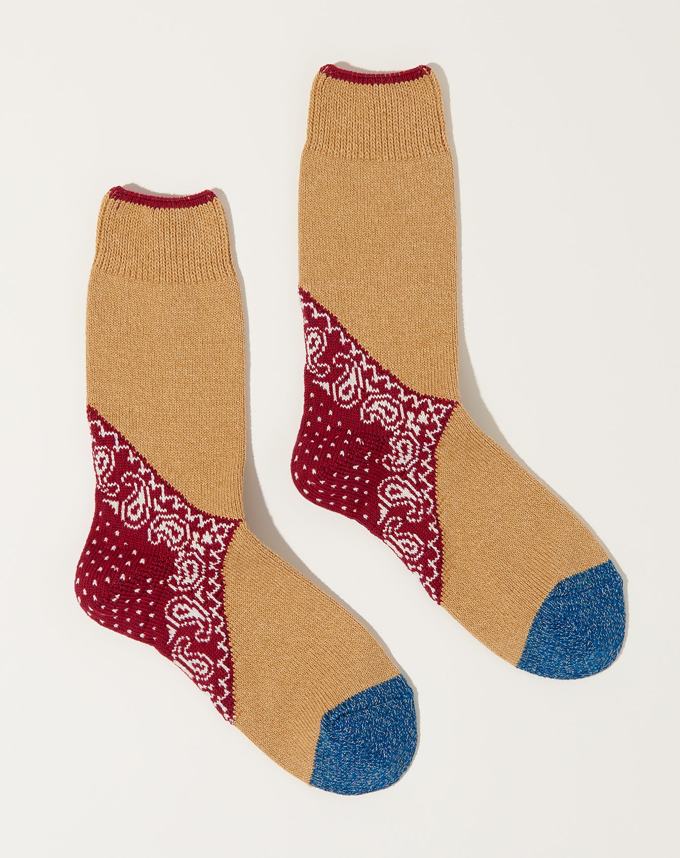 Kapital 96 Yarns Paisley Bandana Socks in Red