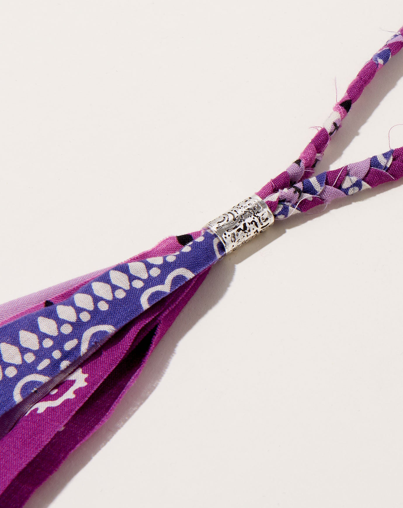 Kapital Bandana Fringe Necklace in Light Purple