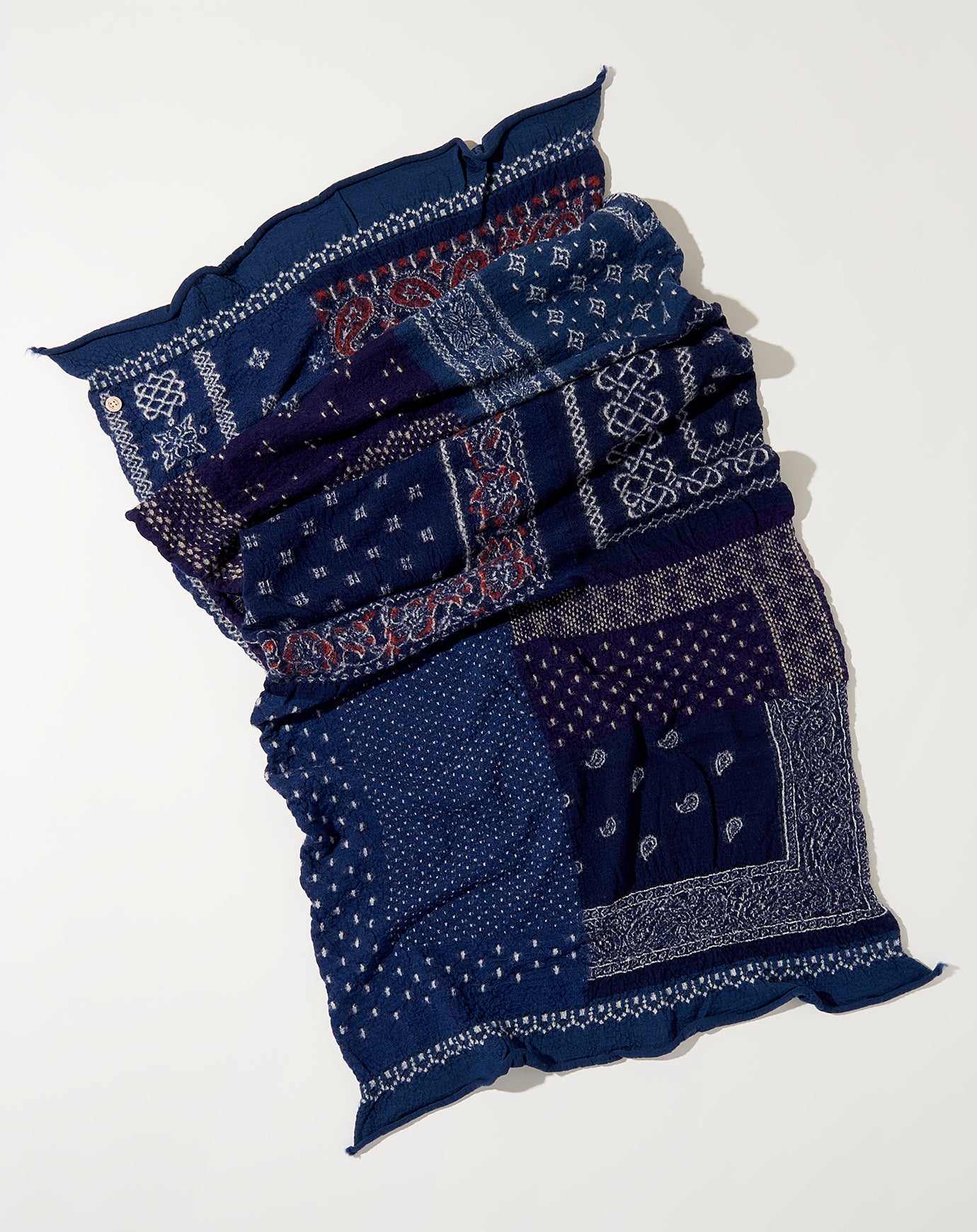 Kapital Bandana Patchwork Scarf in Navy