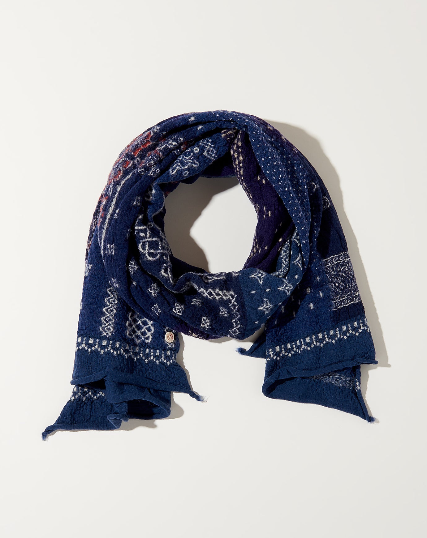 Kapital Bandana Patchwork Scarf in Navy
