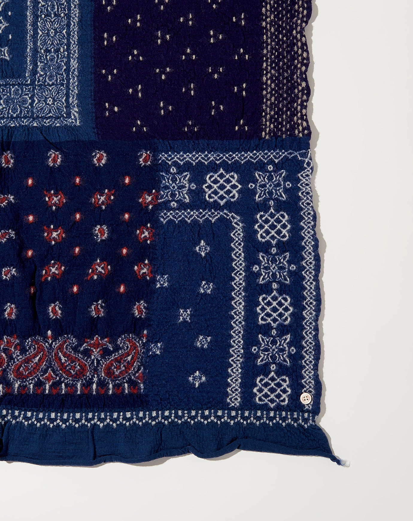 Kapital Bandana Patchwork Scarf in Navy