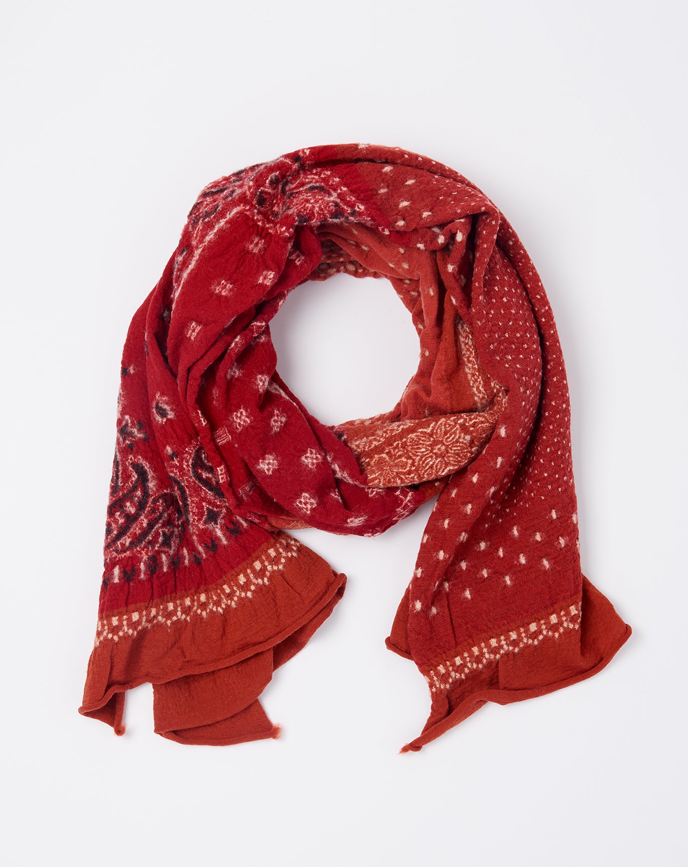 Kapital Bandana Patchwork Scarf in Red