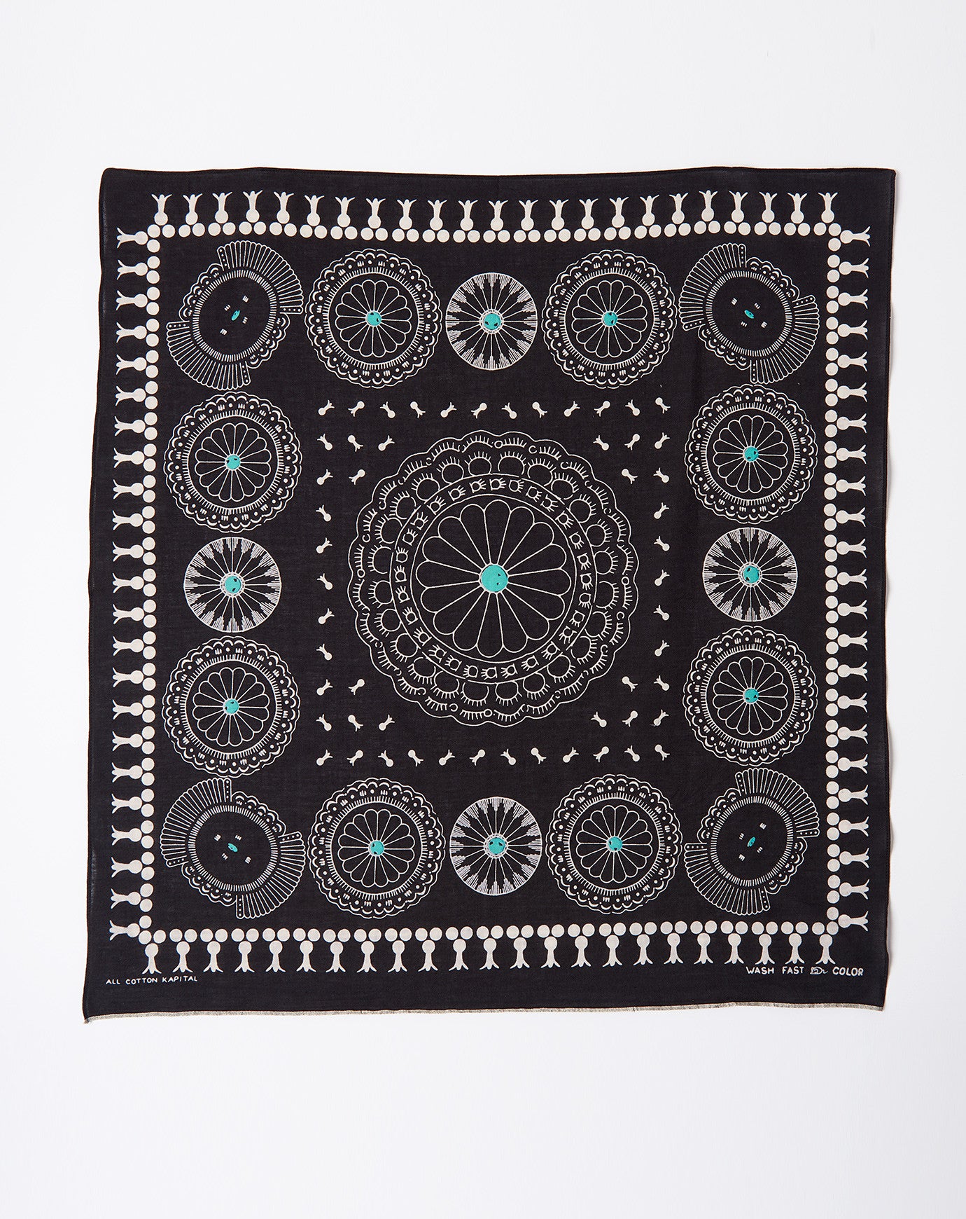 Kapital Fastcolor Selvedge Concho Bandana in Black
