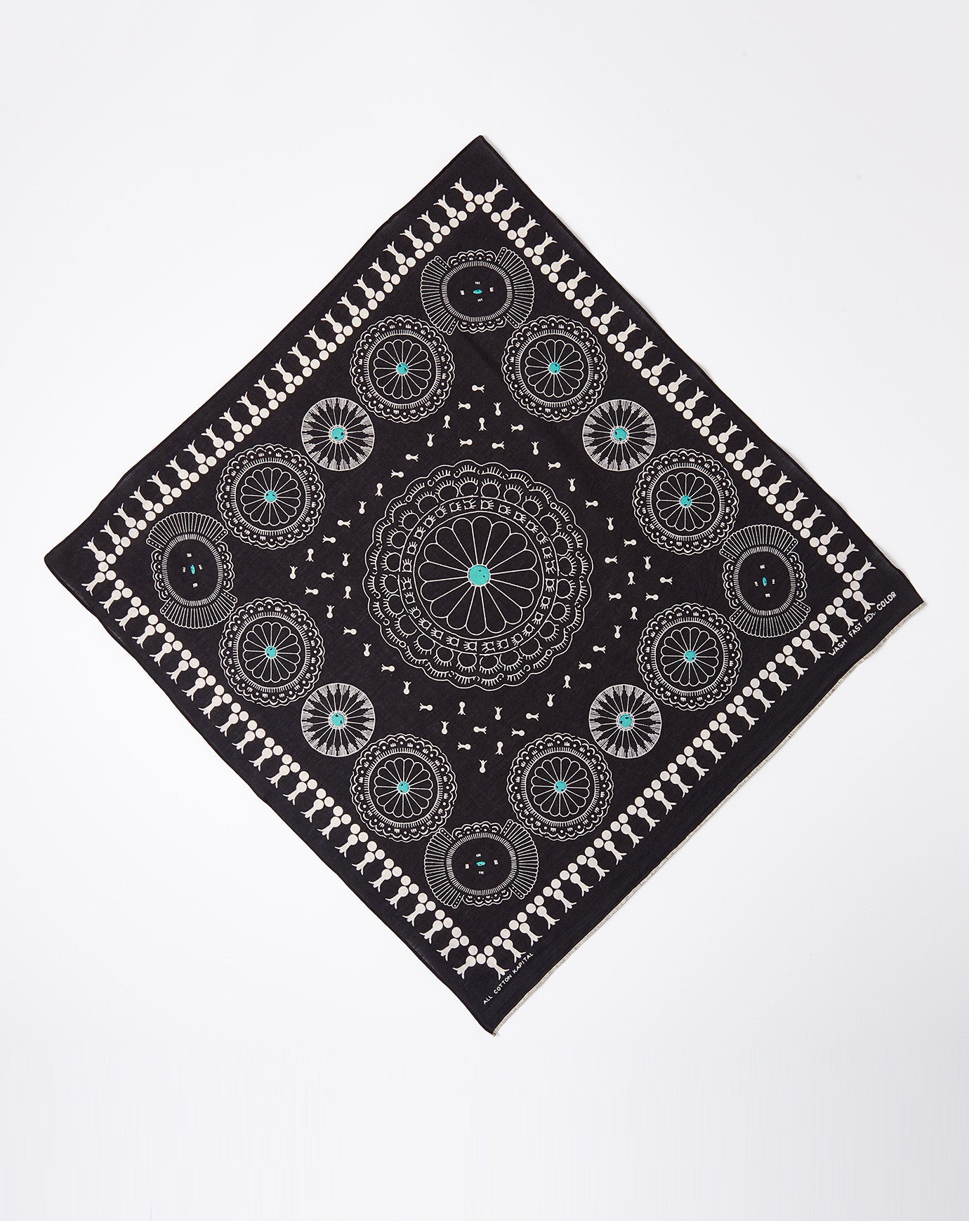 Kapital Fastcolor Selvedge Concho Bandana in Black