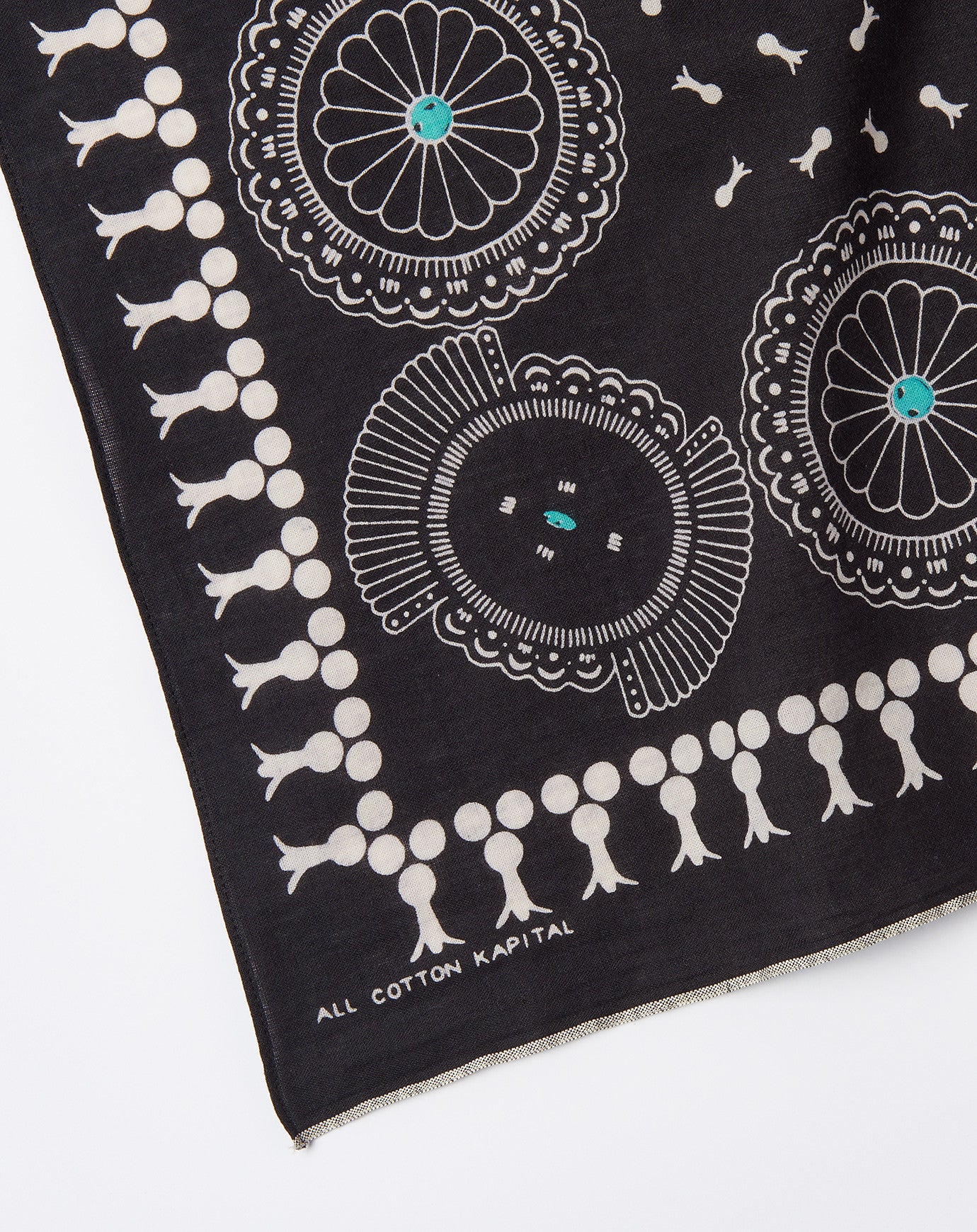 Kapital Fastcolor Selvedge Concho Bandana in Black