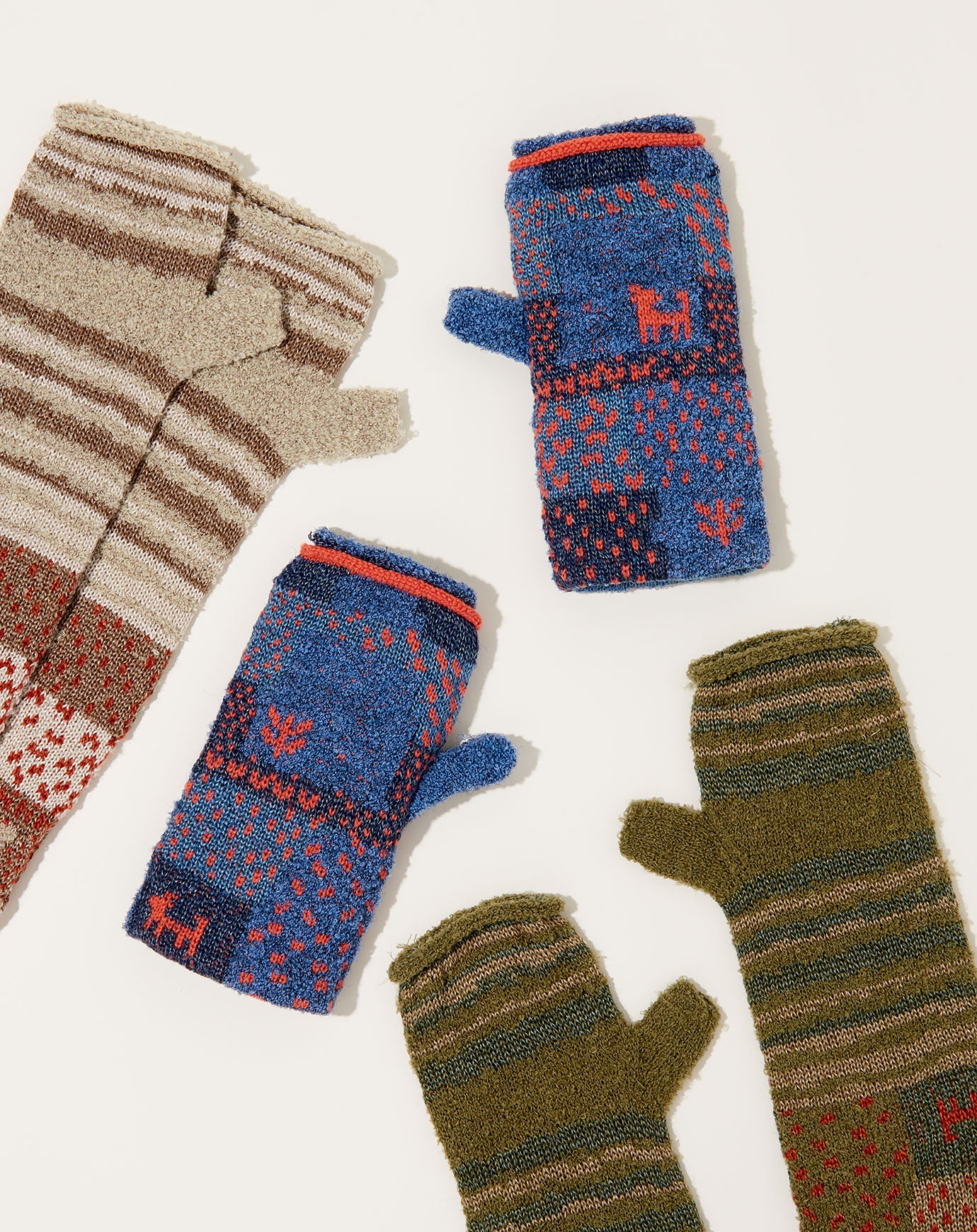 Kapital GABBEH Patchwork 2 Way Mitten in Blue