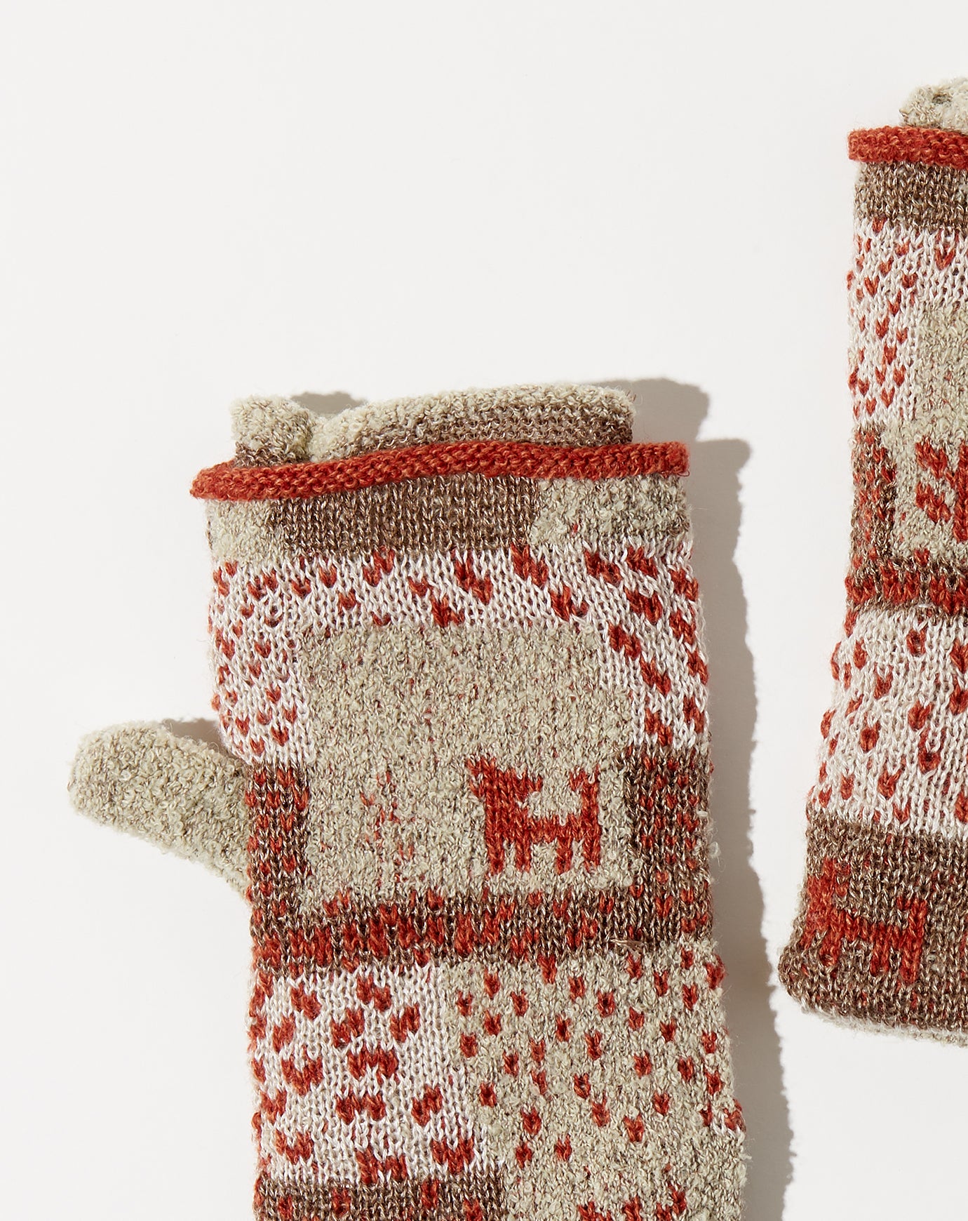 Kapital Gabeh Patchwork 2Ways Mittens in Ecru