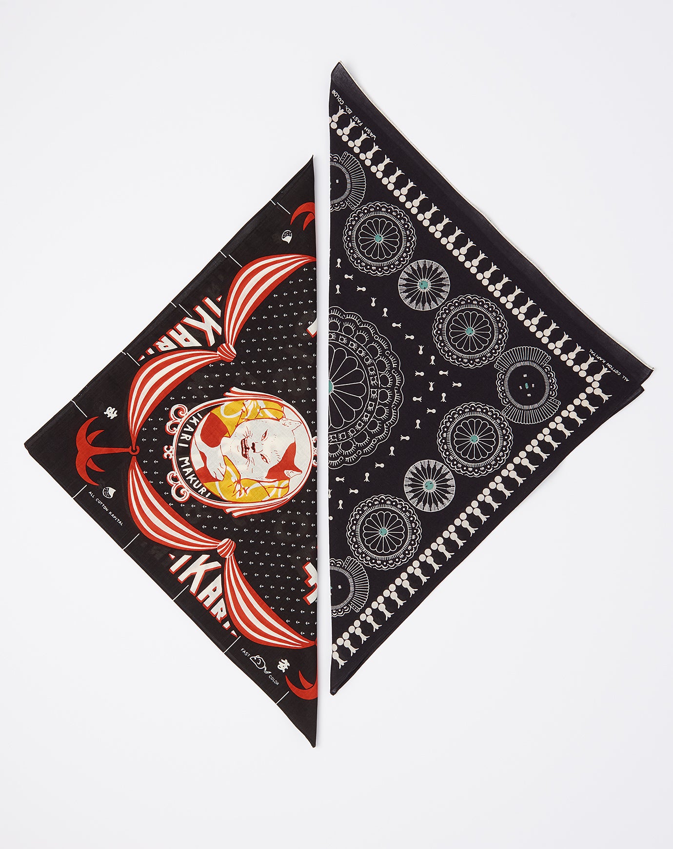 Kapital Fastcolor Selvedge Concho Bandana in Black